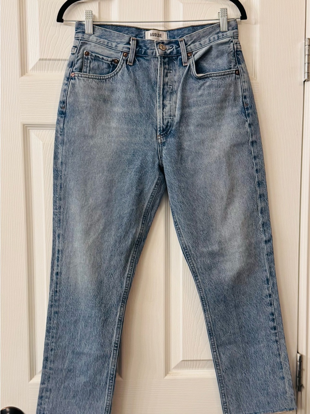 AGOLDE Women’s Riley high rise straight crop jeans